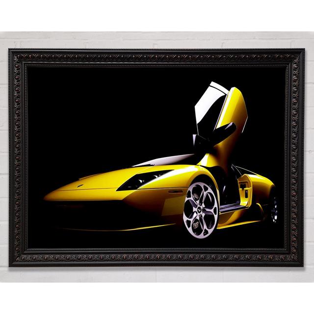 Lamborghini Doors Yellow - Single Picture Frame Art Prints Bright Star Size: 59.7cm H x 84.1cm W on Productcaster.