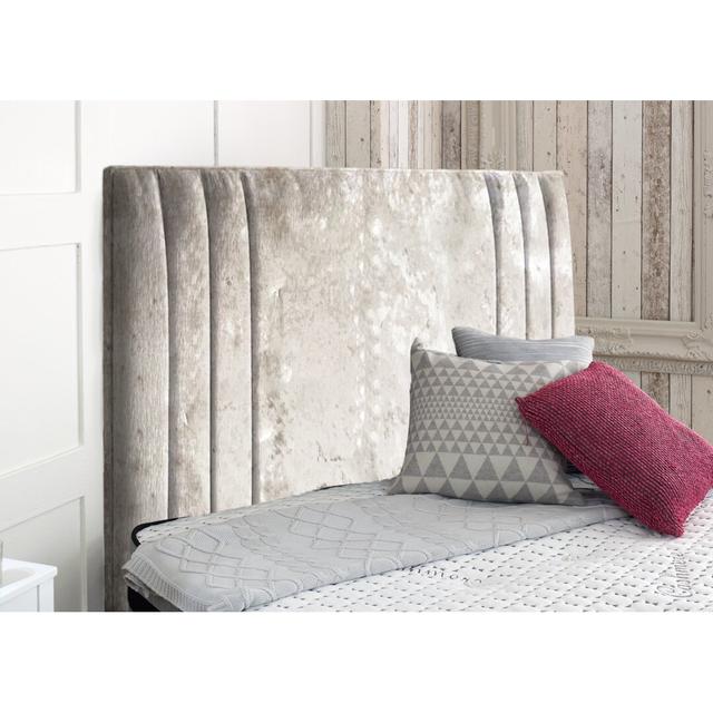 Wetzel Upholstered Headboard Mercer41 Size: Small Double (4'), Colour: Champagne on Productcaster.