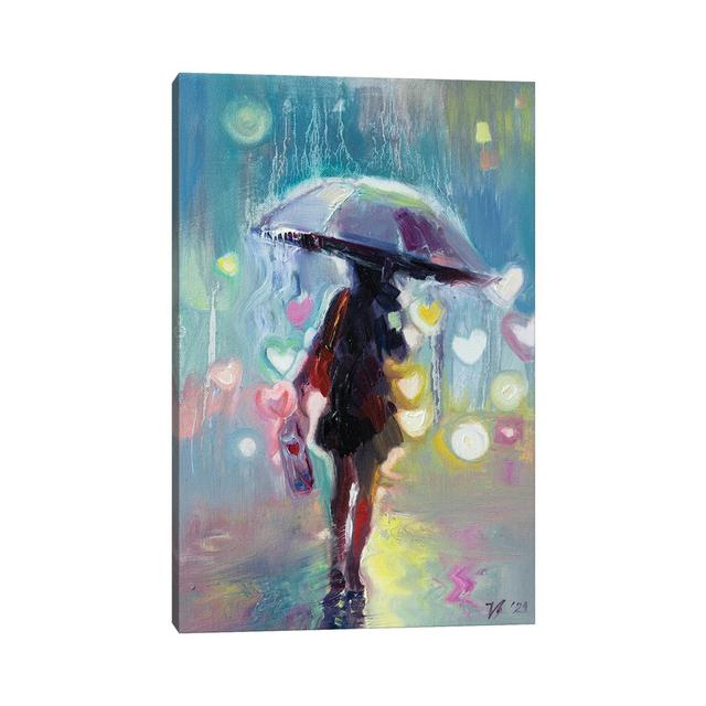 Rainy Lights by Katharina Valeeva - Wrapped Canvas Painting ClassicLiving Size: 45.72cm H x 30.48cm W x 1.905cm D on Productcaster.