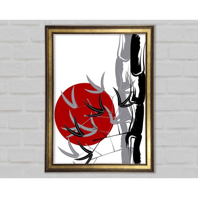 Bamboo Leaves In The Red Sun - Print 17 Stories Size: 42cm H x 29.7cm W x 1.5cm D on Productcaster.