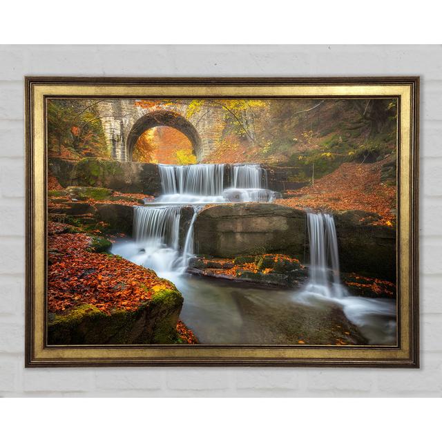 Waterfall Under The Bridge - Single Picture Frame Art Prints Union Rustic Size: 84.1cm H x 118.9cm W x 1.5cm D on Productcaster.