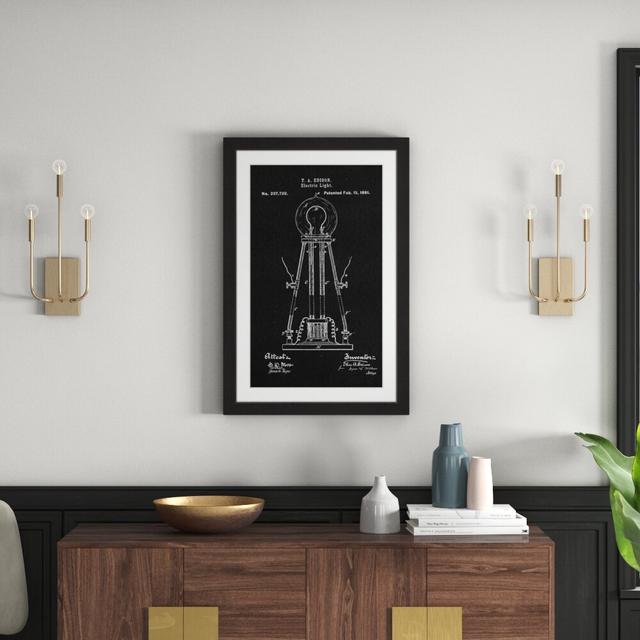 'Edison Light 1881 Black Paper' by Steve King Framed Graphic Art East Urban Home Size: 91cm H x 61cm W x 3.81cm D on Productcaster.