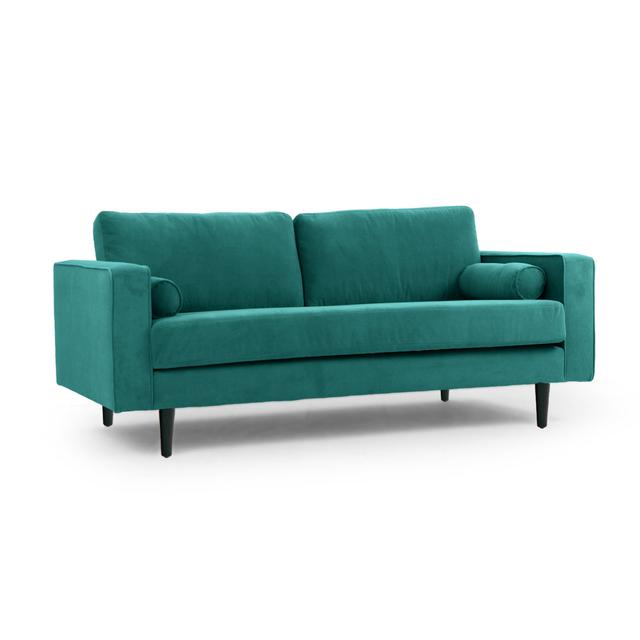 Boubacar 4 Seater Sofa Brayden Studio Upholstery Colour: Teal, Leg Colour: Black, Size: 92cm H x 193cm W x 93cm D on Productcaster.