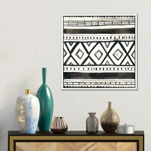 Tribal Echo III by June Erica Vess - Print on Canvas Gracie Oaks Size: 45.72cm H x 45.72cm W x 3.8cm D, Format: White Floater Framed on Productcaster.