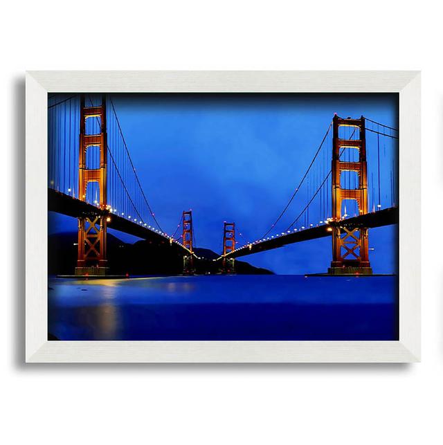 San Francisco Bridge Twins Blue Hue - Single Picture Frame Art Prints Latitude Run Size: 29.7cm H x 42cm W on Productcaster.