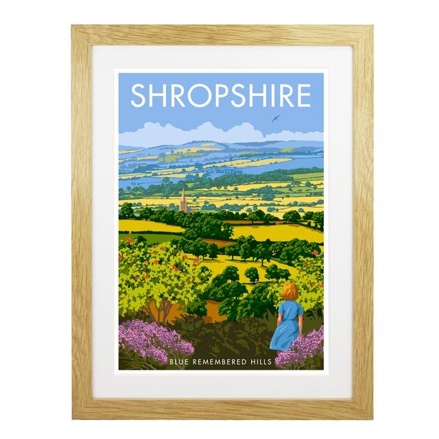 Shropshire by Stephen Millership - Print George Oliver Frame Options: Oak, Size: 43.5cm H x 33.5cm W x 2.2cm D on Productcaster.