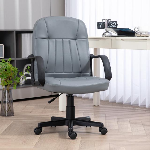 Desk Chair PU Leather Wayfair Basics Colour: Grey on Productcaster.