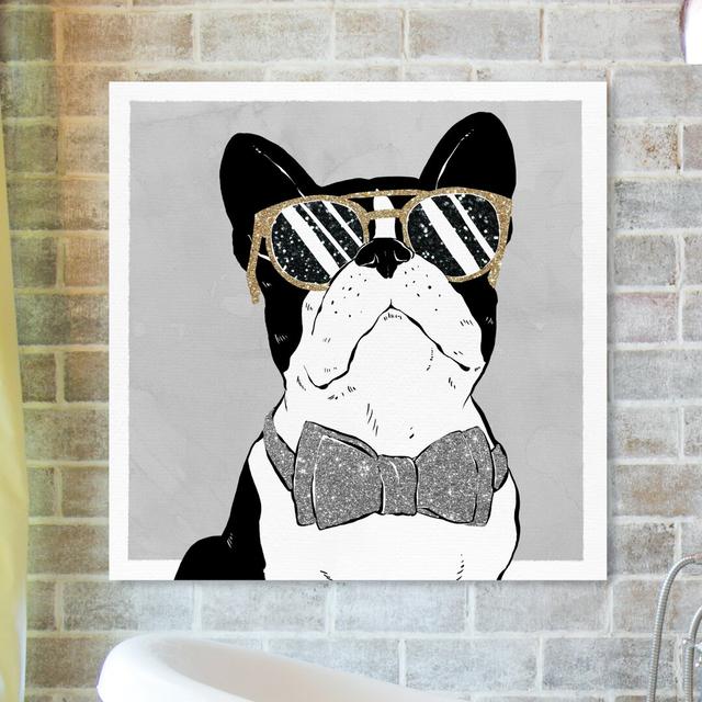 'Stylish Pup' Graphic Art on Wrapped Canvas East Urban Home Size: 30.5 cm H x 30.5 cm W x 3.8 cm D on Productcaster.