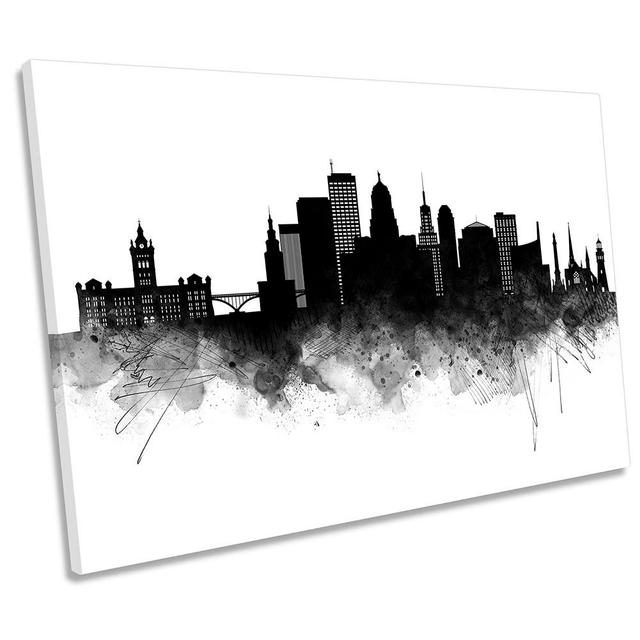 Buffalo Abstract City Skyline - Wrapped Canvas Print Ebern Designs Size: 30.5cm H x 45.7cm W x 2cm D on Productcaster.