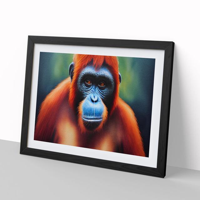 Orangutan Portrait Vol.4 - Picture Frame Graphic Art 17 Stories Frame Colour: Black, Size: 46cm H x 64cm W x 2cm D on Productcaster.