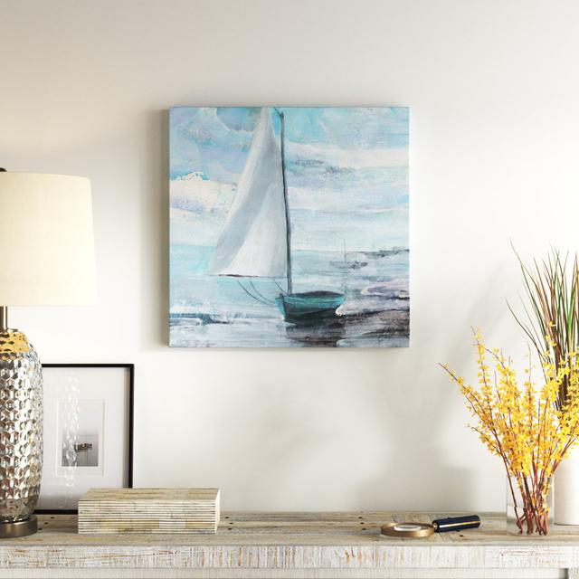 Silver Sail by Albena Hristova - Wrapped Canvas Painting Print Beachcrest Home Size: 51cm H x 51cm W, Format: Paper Print on Productcaster.