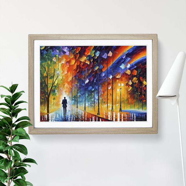 Alone By The Trees - Single Picture Frame Painting Marlow Home Co. Frame Colour: Oak, Size: 46cm H x 64cm W x 2cm D on Productcaster.