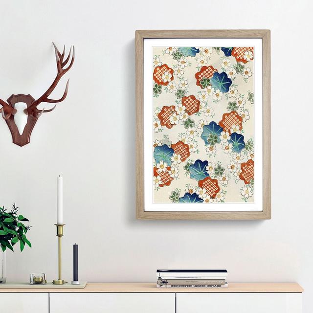 Floral Design by Watanabe Seitei - Picture Frame Painting Print East Urban Home Size: 36cm H x 27cm W x 2cm D, Frame Option: Oak Framed on Productcaster.