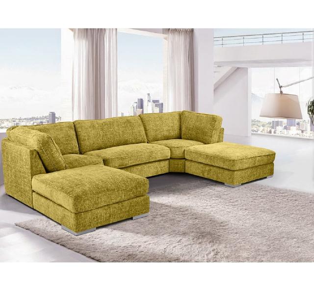 Modulares Ecksofa Frizzell Canora Grey Polsterfarbe: Gras on Productcaster.