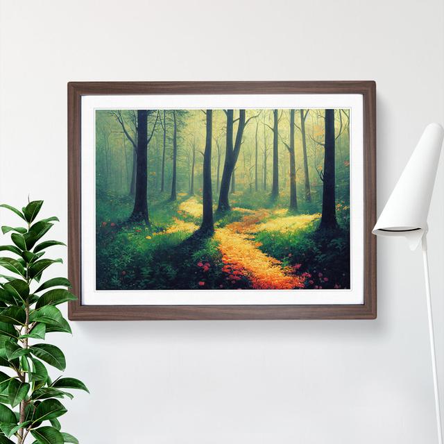 Summer Forest Pathway Vol.2 - Single Picture Frame Print Alpen Home Size: 25cm H x 34cm W x 2cm D, Frame Colour: Walnut Framed on Productcaster.