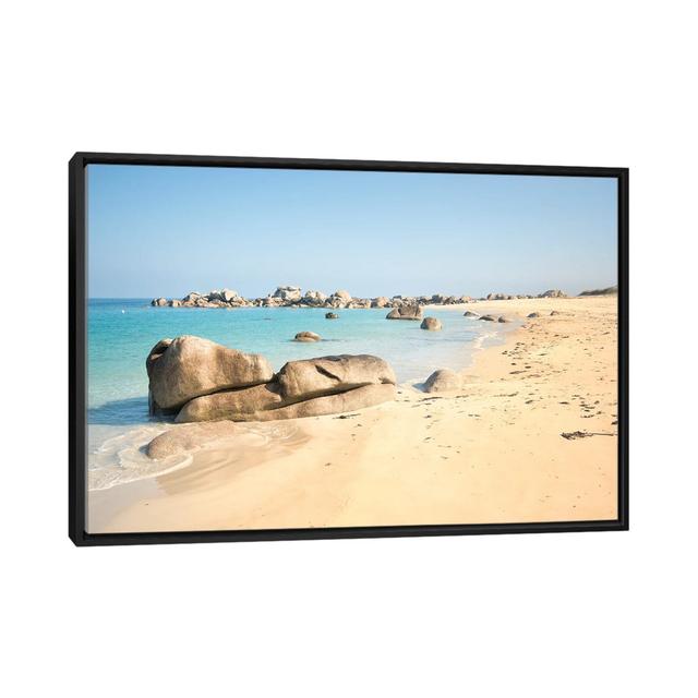 Kerlouan Beach by Philippe Manguin - Floater Frame Photograph on Canvas Highland Dunes Frame Option: White Floater Framed, Size: 45.72cm H x 66.04cm W on Productcaster.