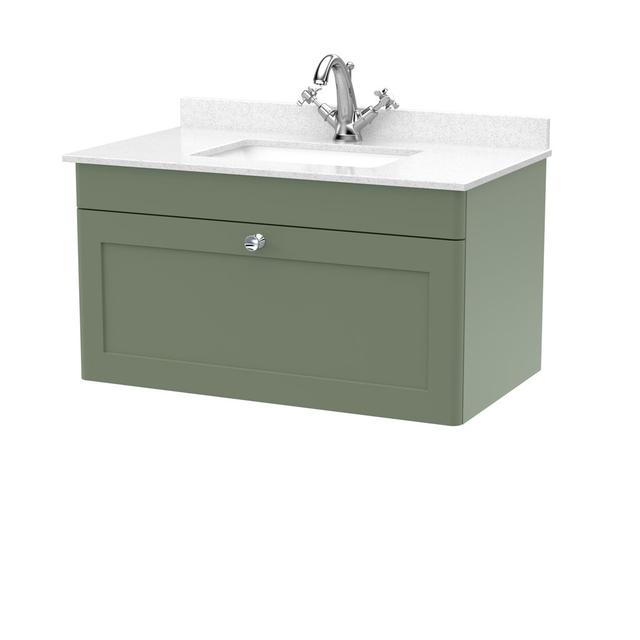 Classique 800 Single Bathroom Vanity with Vanity Top Nuie Vanity Unit Colour: Satin Green on Productcaster.