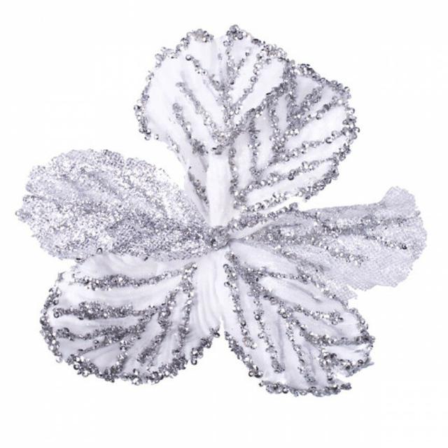 Textile Holiday Shaped Ornament (Set of 4) The Seasonal Aisle Colour: White and Silver on Productcaster.