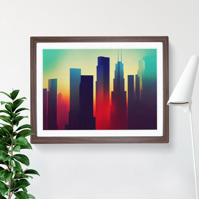 Royal Skyscraper Skyline - Single Picture Frame Print 17 Stories Size: 34cm H x 46cm W x 2cm D, Frame Colour: Walnut Framed on Productcaster.