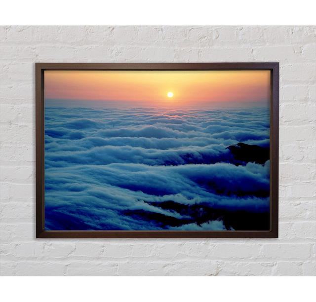 Gentle Ocean Wave Clouds Framed Print Wall Art Highland Dunes Size: 59.7cm H x 84.1cm W x 3.3cm D, Format: Walnut Framed Canvas on Productcaster.