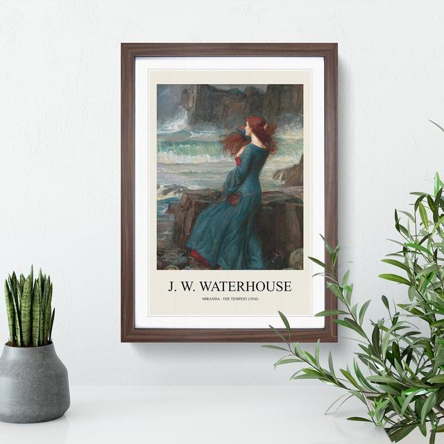 Miranda the Tempest by John William Waterhouse - Picture Frame Painting East Urban Home Frame Option: Walnut, Size: 36cm H x 27cm W x 2cm D on Productcaster.