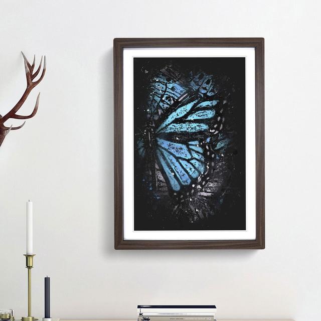 The Blue Butterfly Effect - Picture Frame Painting Print East Urban Home Frame Option: Walnut Framed, Size: 87cm H x 62cm W x 2cm D on Productcaster.