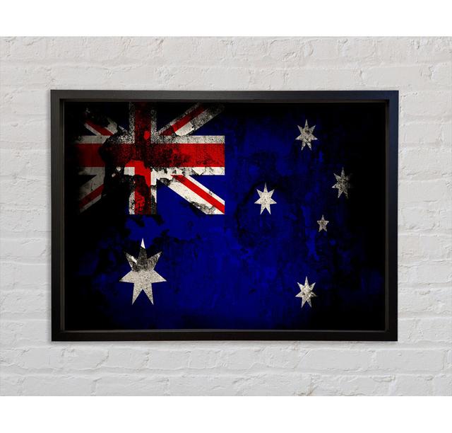 Australian Flag Grunge Framed Print Bright Star Size: 100cm H x 141.4cm W on Productcaster.