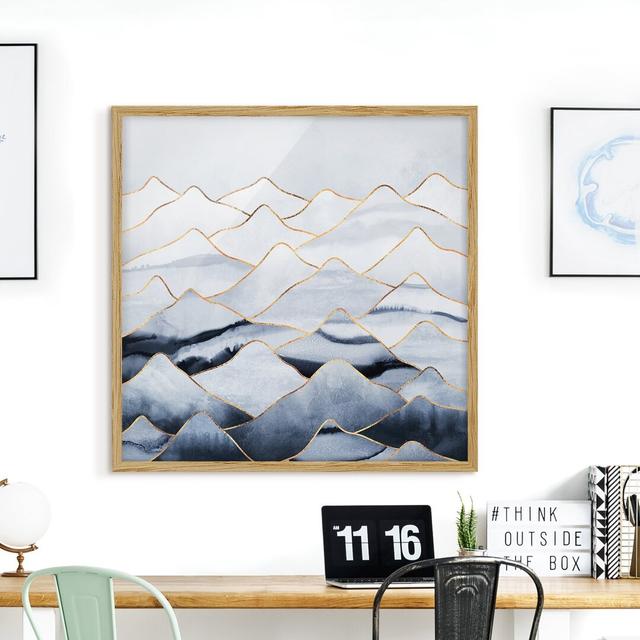 Mountains White Gold - Single Picture Frame Painting Alpen Home Size: 70cm H x 70cm W x 2cm D, Matte Colour: No Matte, Format: Brown on Productcaster.