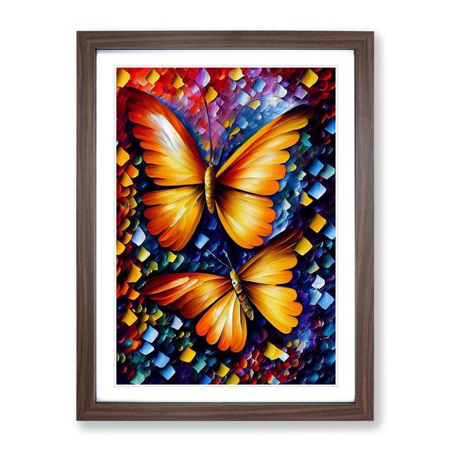 Pair of Butterflies No.1 Brambly Cottage Size: 48cm H x 36cm W, Format: Walnut Framed on Productcaster.