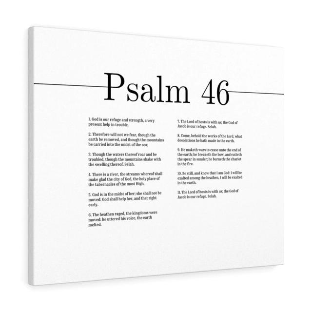 God Is Our Refuge and Strength Psalm 46 - Wrapped Canvas Typography Blue Elephant Size: 61cm H x 76cm W on Productcaster.