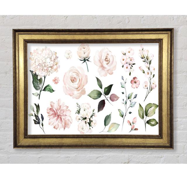 Montage Of Pink Flowers - Print Ophelia & Co. Size: 59.7cm H x 84.1cm W x 8cm D, Format: Antique Gold Framed Paper on Productcaster.