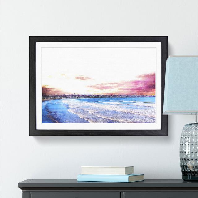 Newport Rhode Island Beach - Picture Frame Graphic Art Print East Urban Home Size: 33cm H x 45cm W x 2cm D, Frame Option: Black Framed on Productcaster.