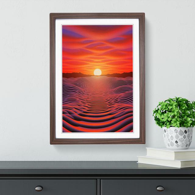 Sunset Op - Single Picture Frame Print on Wood Natur Pur Size: 64cm H x 46cm W x 2cm D, Frame Colour: Walnut on Productcaster.