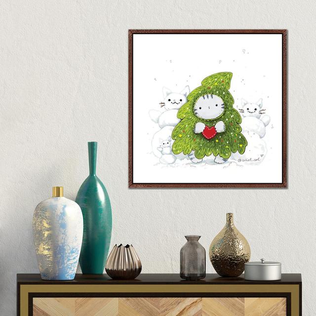 Mr. Pie: Christmas Tre Fleur De Lis Living Format: Classic Wood Floater Framed, Size: 45.72cm H x 45.72cm W x 3.81cm D on Productcaster.