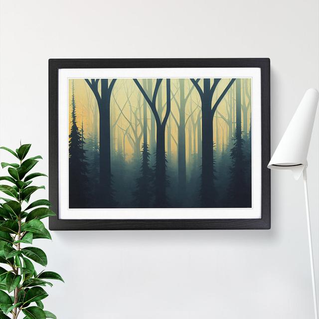 Shimmering Forest - Picture Frame Graphic Art Alpen Home Size: 46cm H x 64cm W x 2cm D, Frame Colour: Black on Productcaster.