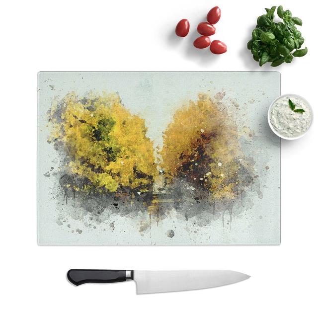 Tempered Glass Road Through a Forest Chopping Board East Urban Home Size: 39 cm W x 28.5 cm L on Productcaster.