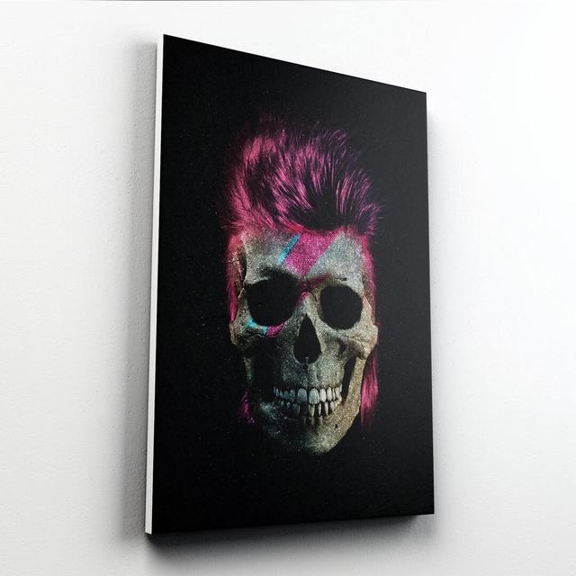 Ziggy Stardust Glitter Skull Art Prints on Canvas Maturi Format: Wrapped Canvas, Size: 91cm H x 61cm W x 5cm D on Productcaster.