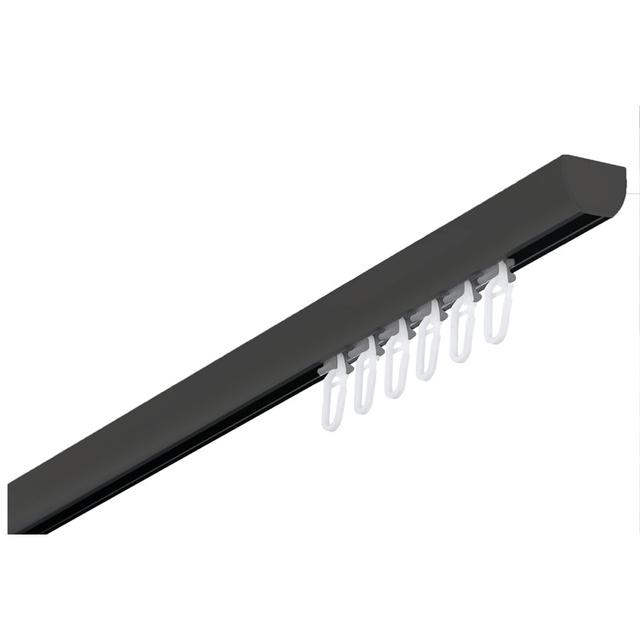 Alura Curtain Track Symple Stuff Finish: Black, Size: 1.7cm H x 340cm W x 2.2cm D on Productcaster.