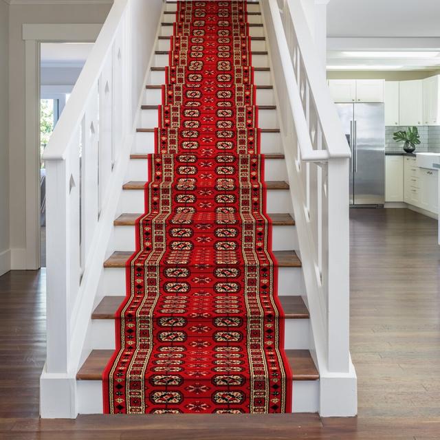 Schwenk Stair Looped Red Rug Bloomsbury Market Rug Size: Runner 60 x 720cm on Productcaster.