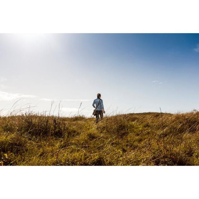 Woman Walking On Meadow by MaFelipe - No Frame Art Prints on Canvas 17 Stories Size: 81cm H x 122cm W on Productcaster.