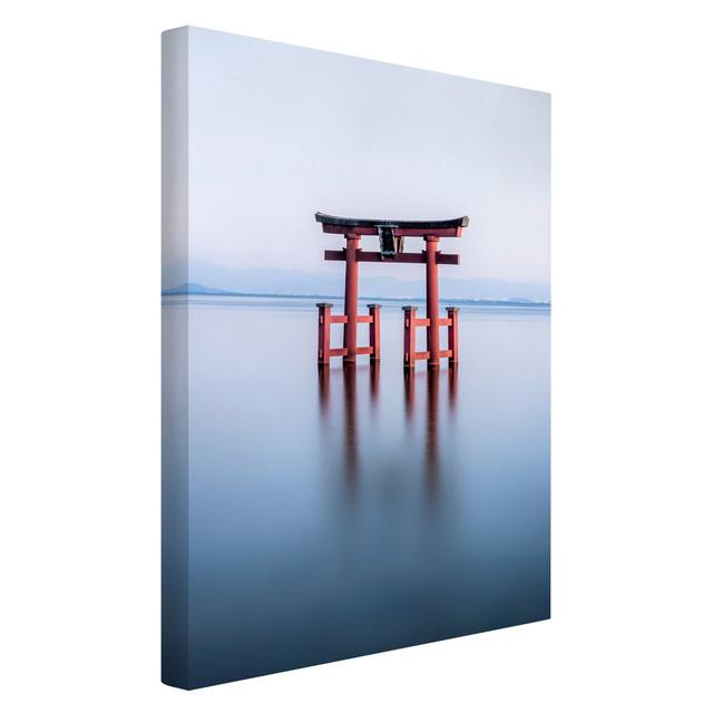 Torii in the Water - Wrapped Canvas Photograph Highland Dunes Format: Recycled Canvas 330g/m², Size: 90cm H x 60cm W on Productcaster.