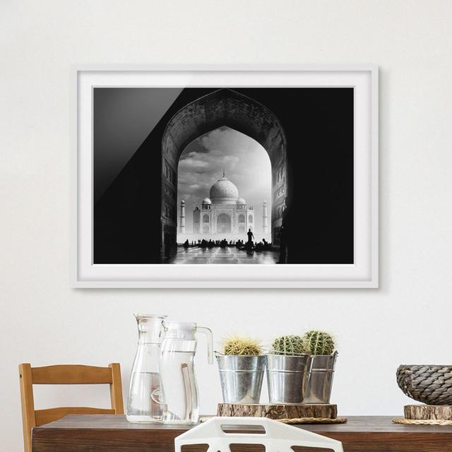 The Gate to the Taj Mahal - Picture Frame Graphic Art Rosalind Wheeler Size: 30cm H x 40cm W x 2cm D, Frame Option: White Framed on Productcaster.