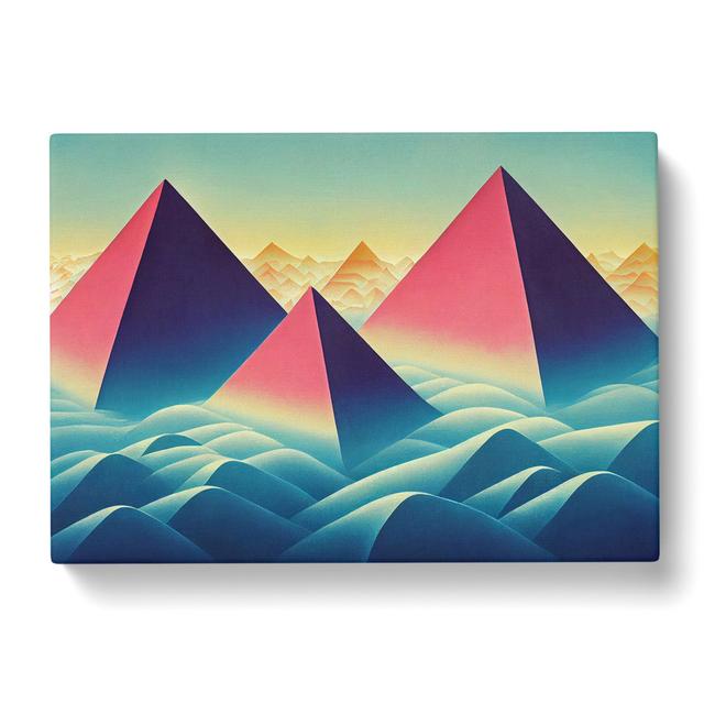 Futuristic Pyramids Abstract - Wrapped Canvas Graphic Art Alpen Home Size: 50cm H x 76cm W x 3cm D on Productcaster.