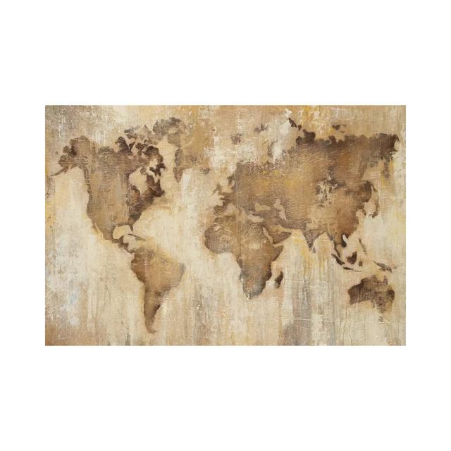 Map Of The World by - Wrapped Canvas Graphic Art Borough Wharf Size: 45.72cm H x 66.04cm W x 3.81cm D on Productcaster.