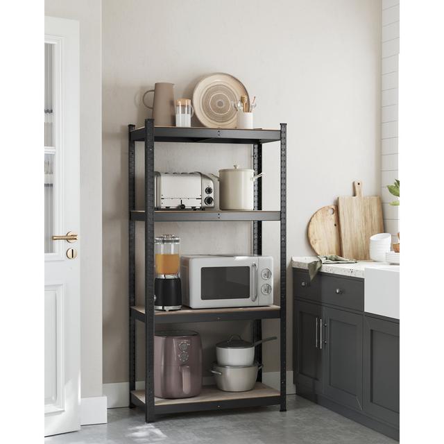 Agler 80cm W Steel Shelving Unit Borough Wharf Finish: Grey/Black on Productcaster.