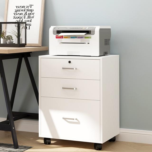 3 Drawer Filing Cabinet soges Colour: White on Productcaster.