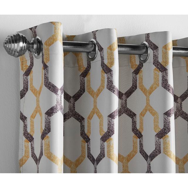 Odle Eyelet Room Darkening Lining (Set of 2) Wade Logan Panel Size: 168 W x 137 D cm, Colour: Ochre on Productcaster.