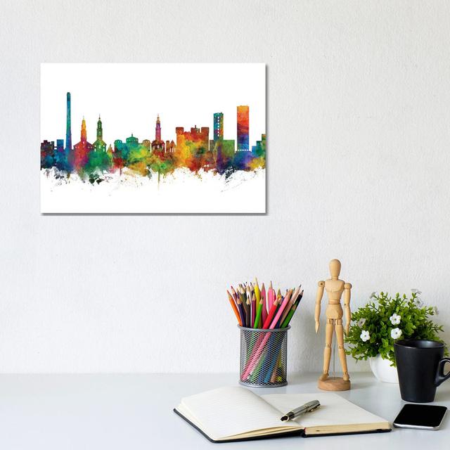 Erlangen, Germany Skyline by Michael Tompsett - Wrapped Canvas Gallery-Wrapped Canvas Giclée Latitude Run Size: 20.32cm H x 30.48cm W x 1.91cm D on Productcaster.