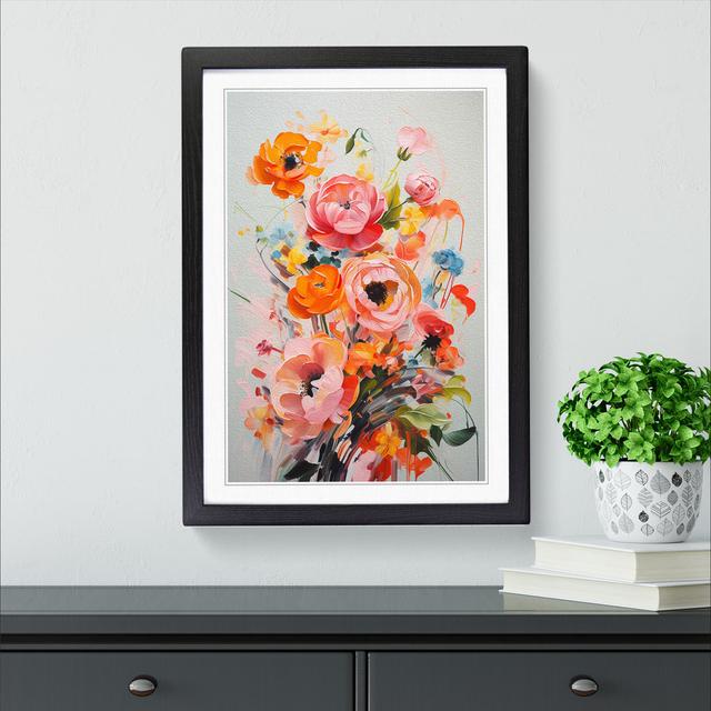 Floral Gestural No.4 Marlow Home Co. Format: Black Framed, Size: 64cm H x 46cm W on Productcaster.