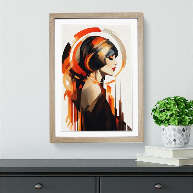 Art Deco Woman Gestural No.2 - Single Picture Frame Print on Wood Rosdorf Park Frame Colour: Oak, Size: 46cm H x 34cm W x 2cm D on Productcaster.